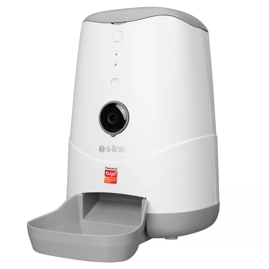 S-LINK SL-20, 3,7Litre Kapasiteli, WiFi, 1080P Kameralı, İyi Yönlü Ses, Tuya Destekli, Otomatik Yem Kabı