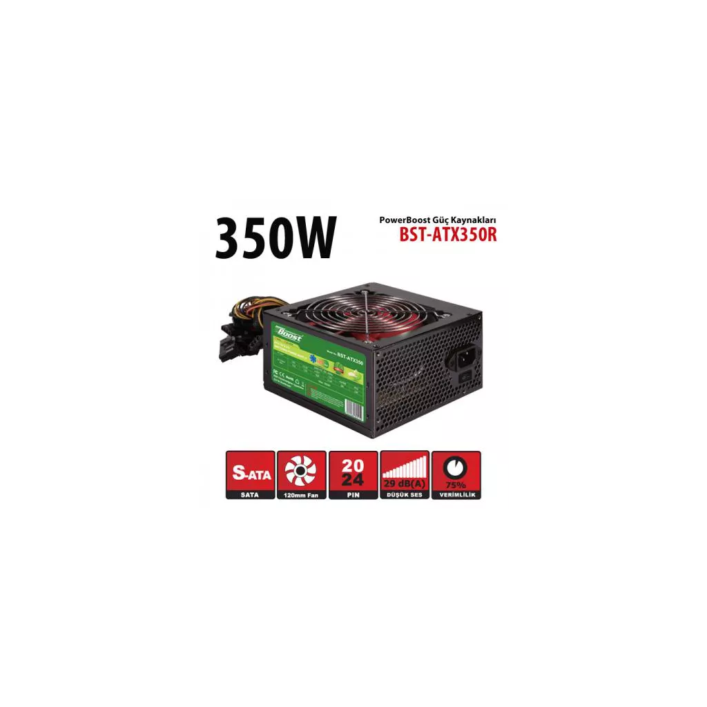 POWERBOOST 350W BST-ATX350R 12cm Fanlı Power Supply