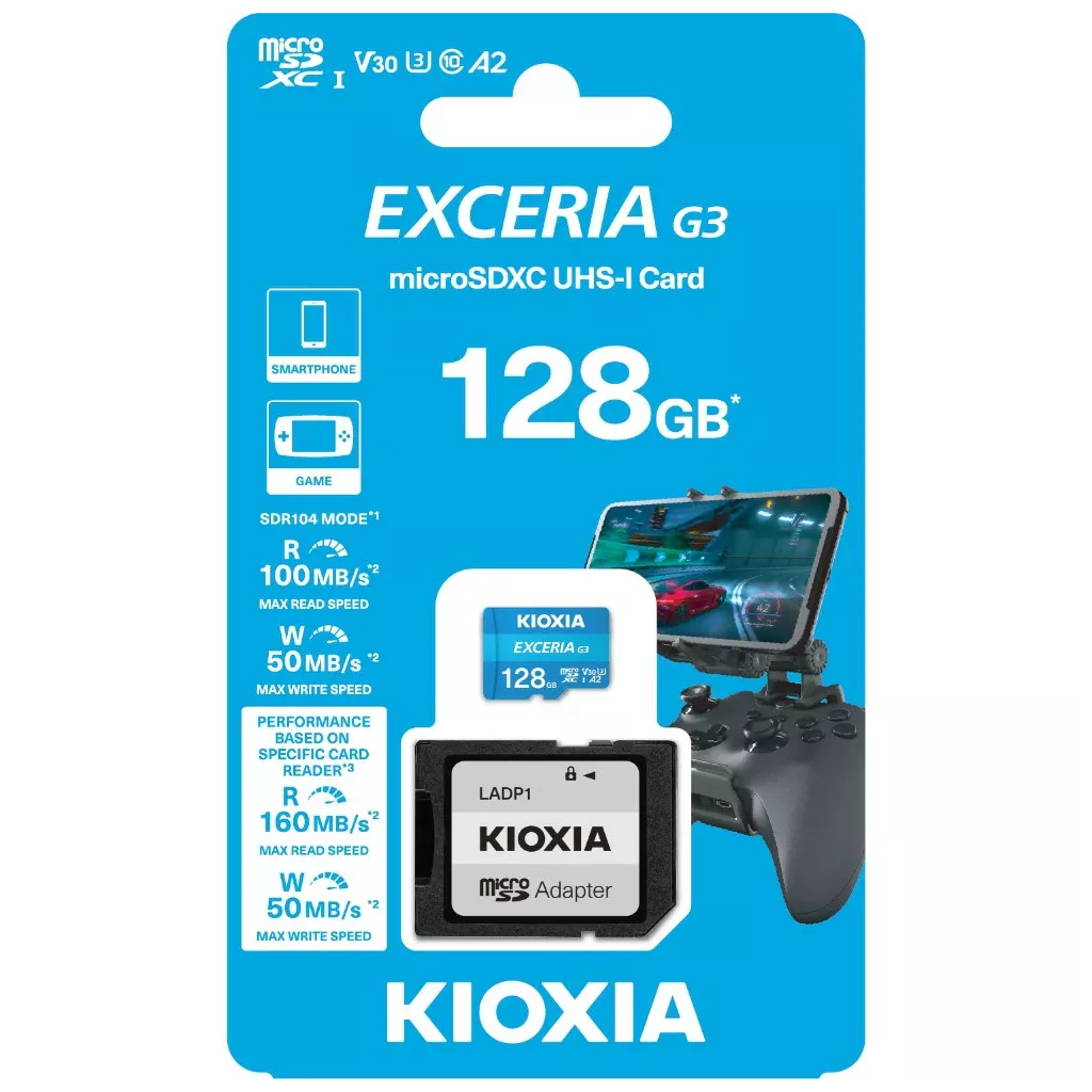 KIOXIA EXCERIA 128GB MICRO SDXC CLASS10 160/50MB/s HAFIZA KARTI LMEX3L128GG2