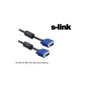 S-LINK SL-VGA10, 15Pin, İki Ucu Erkek, 10mt, VGA Kablosu