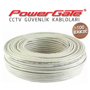 PowerGate VIA 100mt, 2+1 (2x0,22+0,22) %100 Bakır, CCTV Güvenlik Kablosu