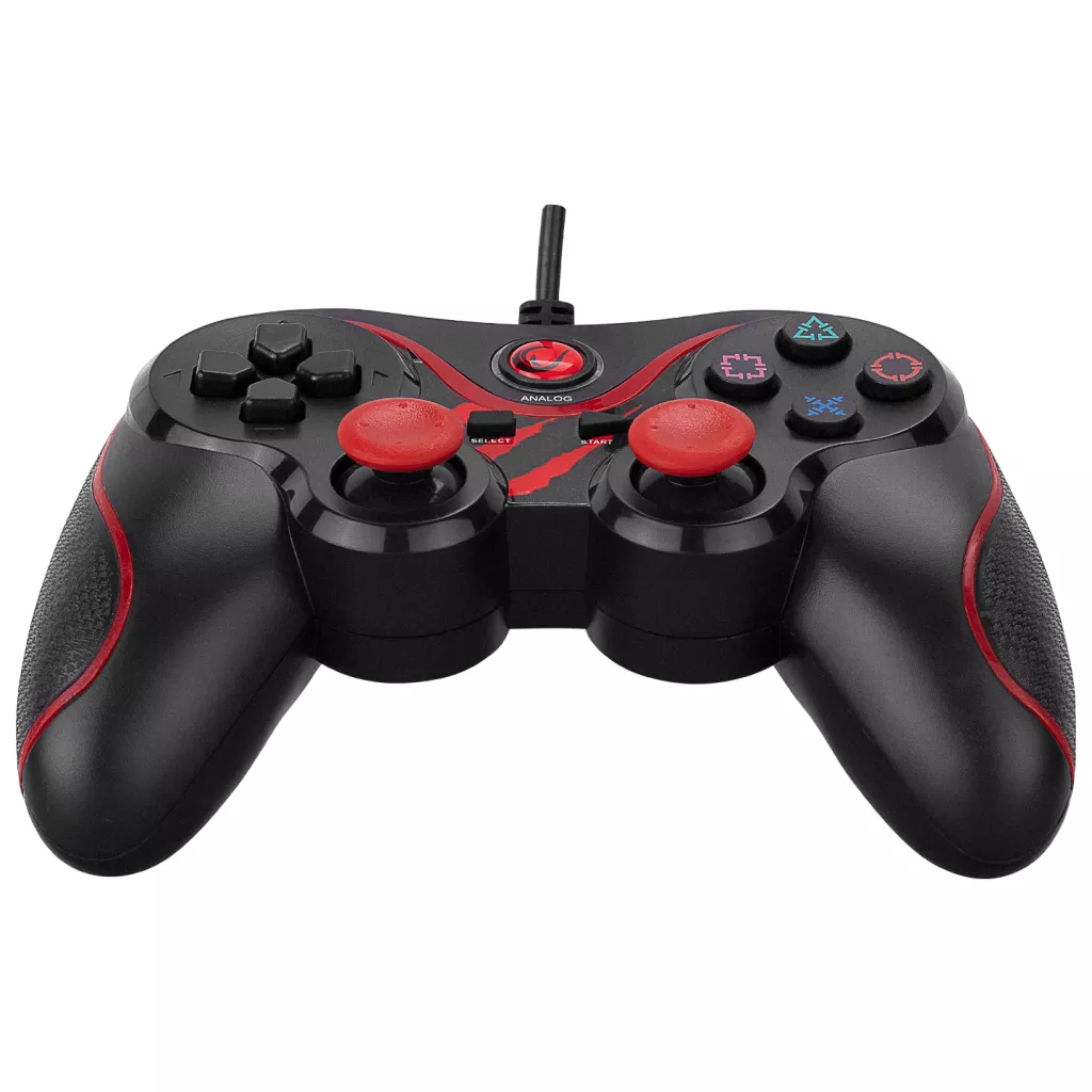RAMPAGE SG-R601, Kırmızı, PC/PS3, 1.8mt Kablolu, Çift Titreşimli, GAMEPAD