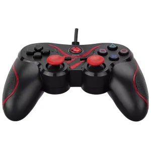 RAMPAGE SG-R601, Kırmızı, PC/PS3, 1.8mt Kablolu, Çift Titreşimli, GAMEPAD