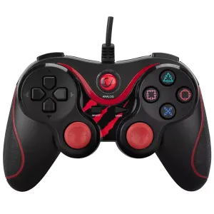 RAMPAGE SG-R601, Kırmızı, PC/PS3, 1.8mt Kablolu, Çift Titreşimli, GAMEPAD