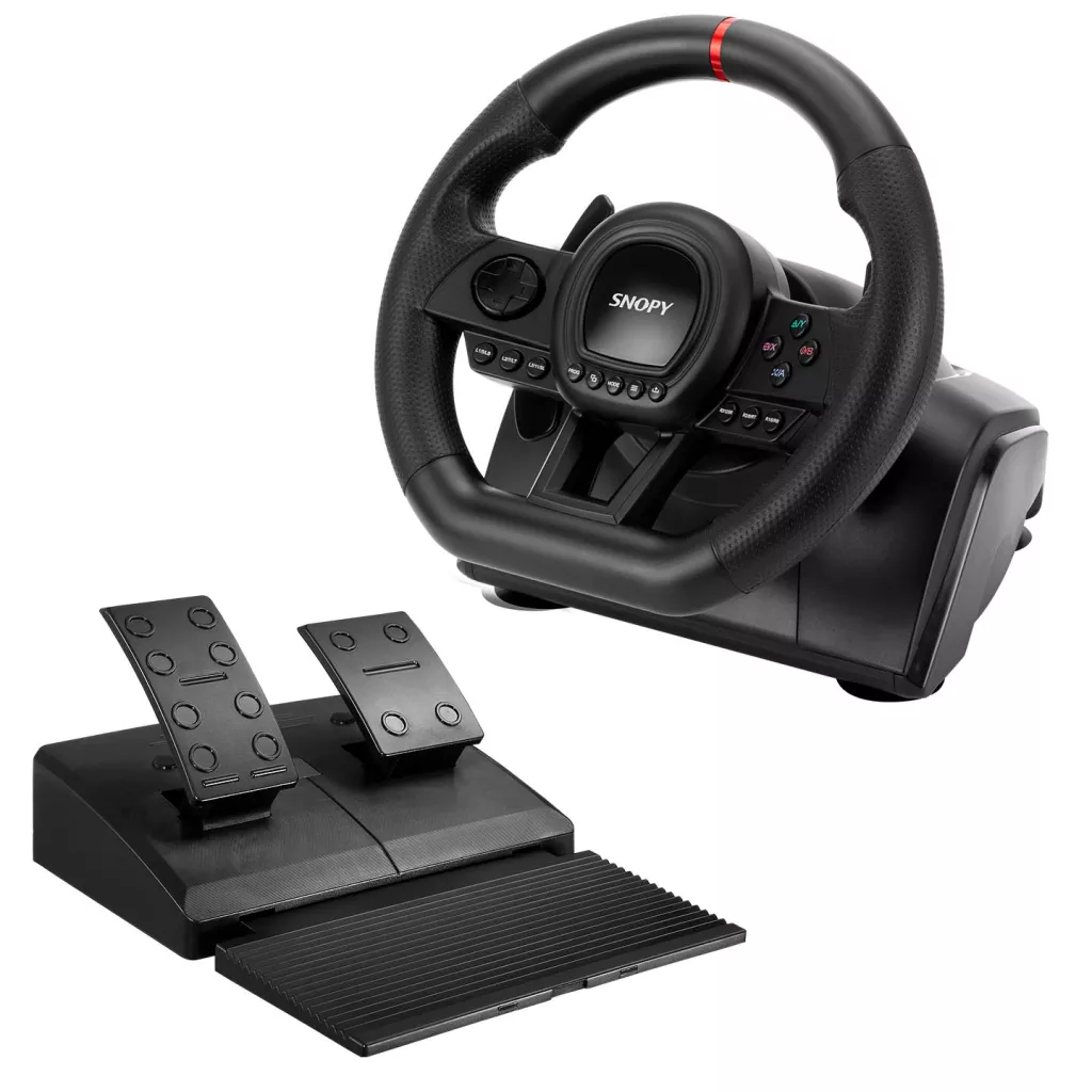 SNOPY V30 ONLY PC, Direksiyon, Pedal, Titreşimli, Gaming Oyuncu Direksiyonu