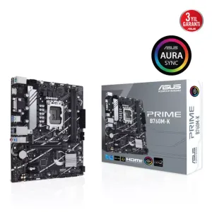 ASUS PRIME B760M-K DDR5 HDMI DP PCIe 16X v4.0 1700p mATX