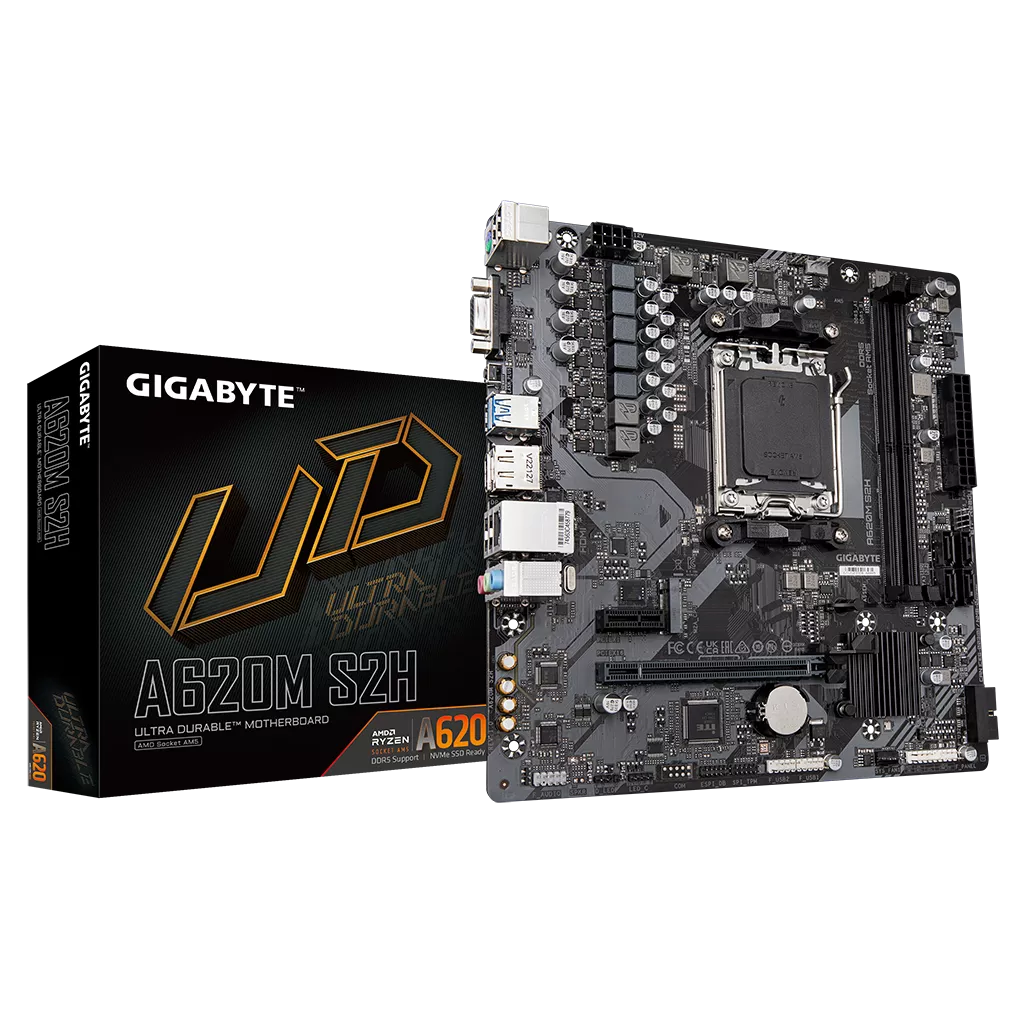 GIGABYTE A620M-S2H DDR5 HDMI DP PCIe 16X v4.0 AM5 mATX