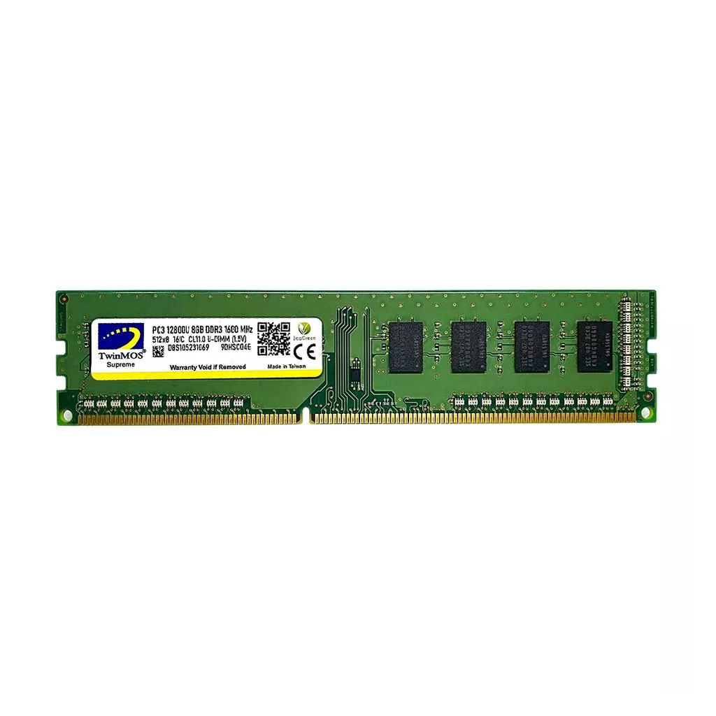 TWINMOS 8GB DDR3 1600MHZ CL11 PC RAM VALUE MDD38GB1600D 1.5v