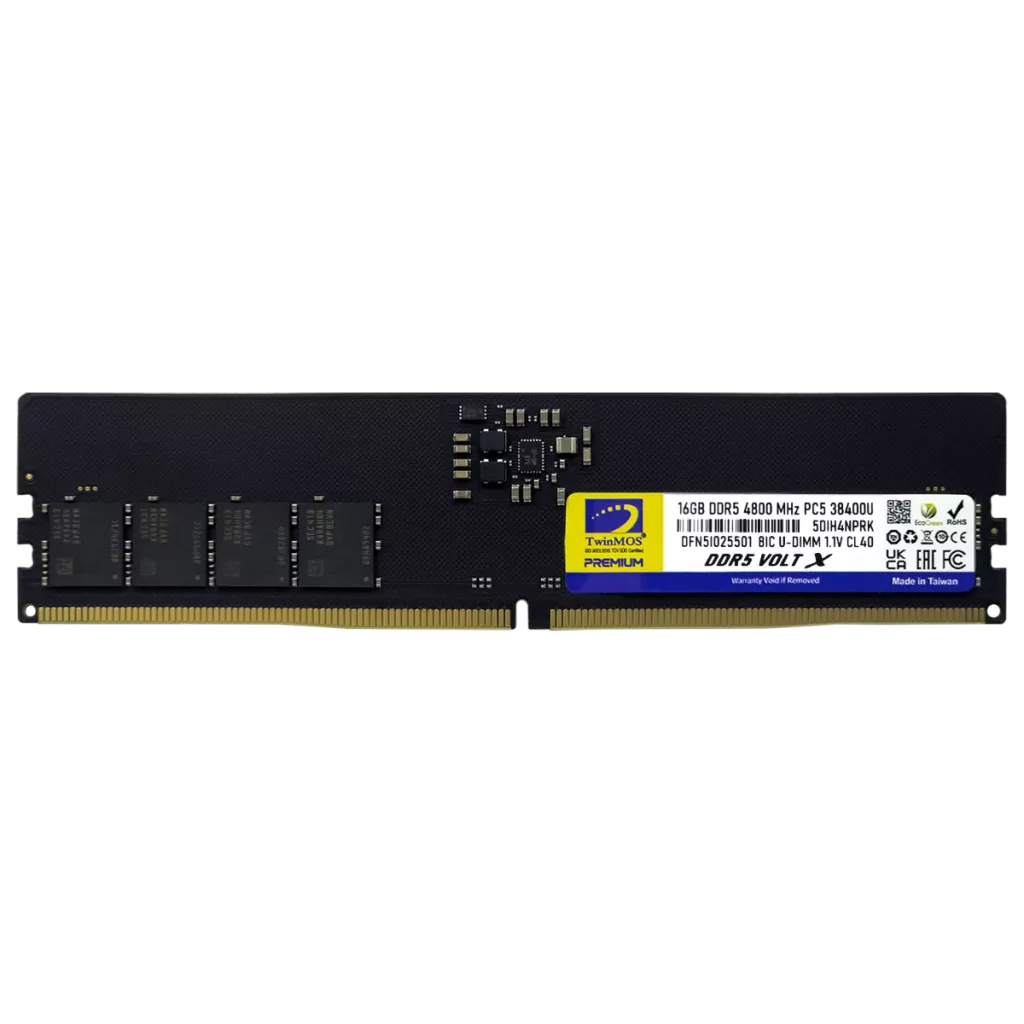 TWINMOS 16GB 4800MHz DDR5 PC RAM TMD516GB4800U40