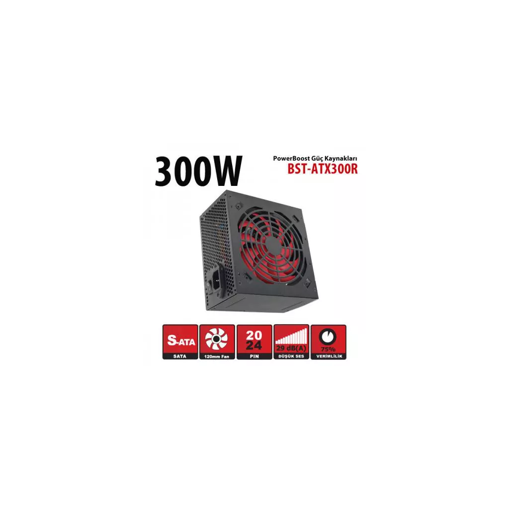 POWERBOOST 300W BST-ATX300R 12cm Fanlı Power Supply