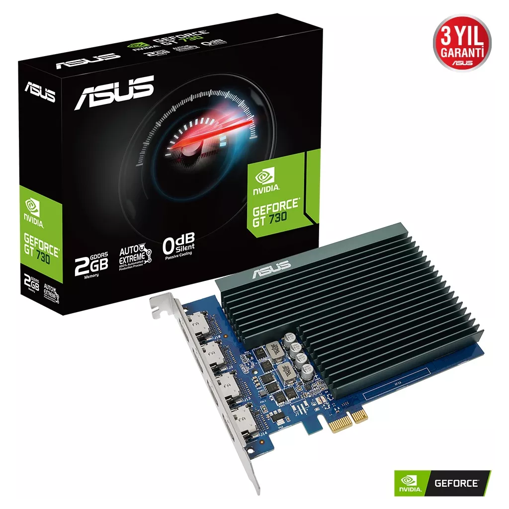 ASUS GT730 2GB 4H-SL-2GD5 GDDR5 64bit 4X HDMI PCIe 16X v2.0 Fansız 