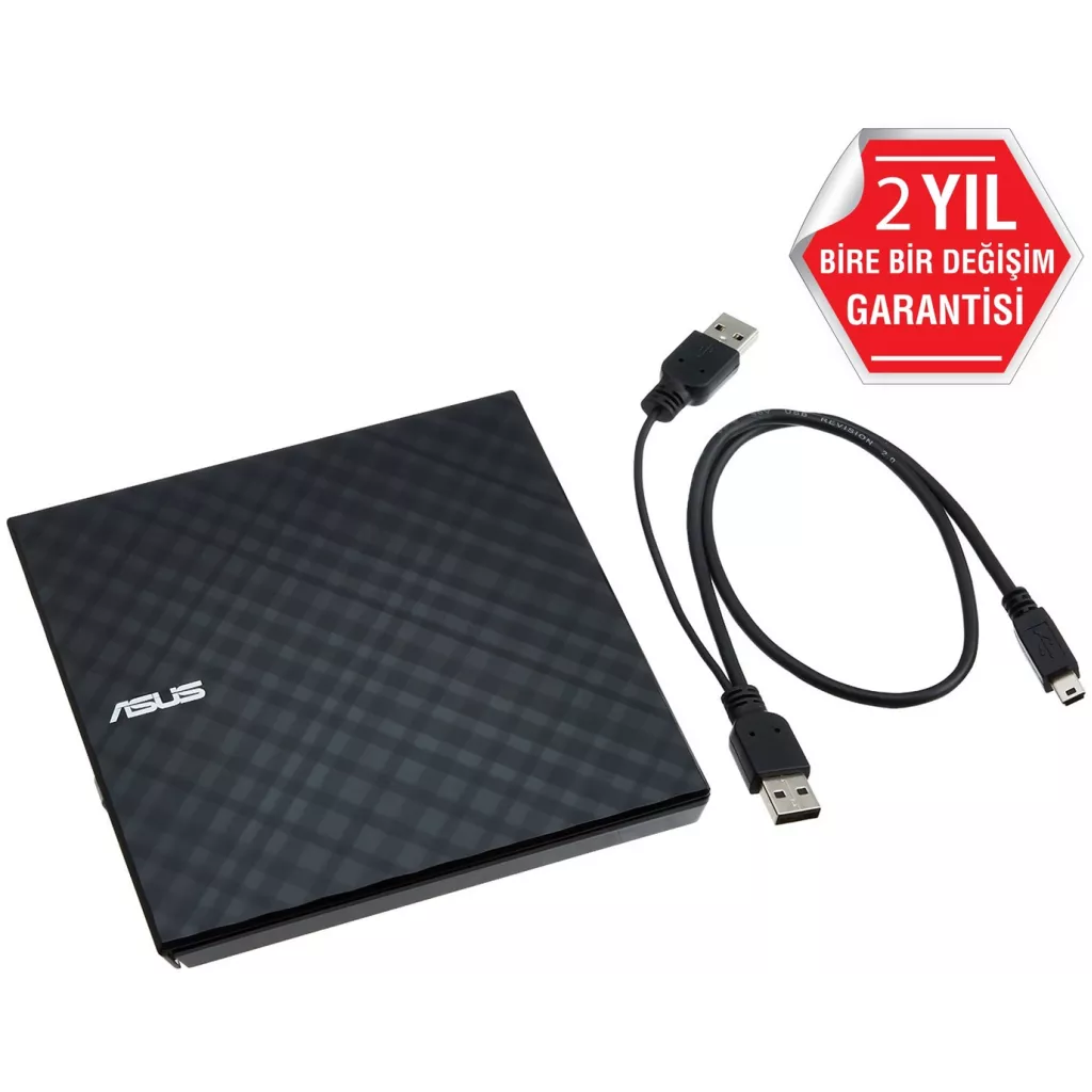 ASUS 8x SDRW-08D2S-U USB 2.0 Slim Harici DVD Yazıcı Siyah