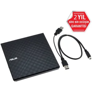 ASUS 8x SDRW-08D2S-U USB 2.0 Slim Harici DVD Yazıcı Siyah