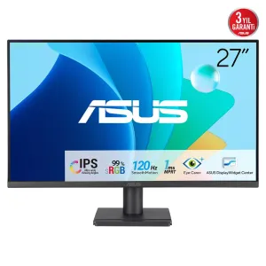 ASUS VA279HG 27 IPS 1920x1080 1ms 120Hz 300cd HDMI VGA  VESA 3YIL EYECARE,FLICKER-FREE,DÜŞÜK MAVİ IŞIK, 99%SRGB, ÇERÇEVESİZ Monitör