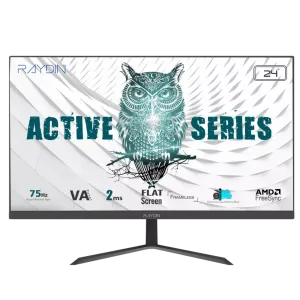 RAYDIN ALISA, 24", 2ms, 75Hz, Full HD, D-Sub, HDMI, Frameless, VA LED Monitör (Siyah)