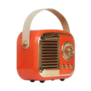 MIKADO MD-24BT, Echoes, Turuncu, 3W, Taşınabilir, USB/TF Kart/Bluetooth, 800mAh, Klasik Retro Müzik Kutusu