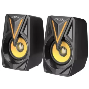 MIKADO MD-S23 GLARE, 6W, 1+1, Masaüstü, RGB Aydınlatma, USB, Siyah Kasa, Speaker