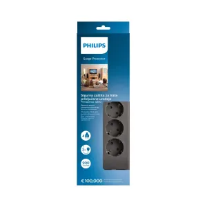 PHILIPS 4-lü SPN3140A/62 900 Joules Akım Koruma Prizi Gri