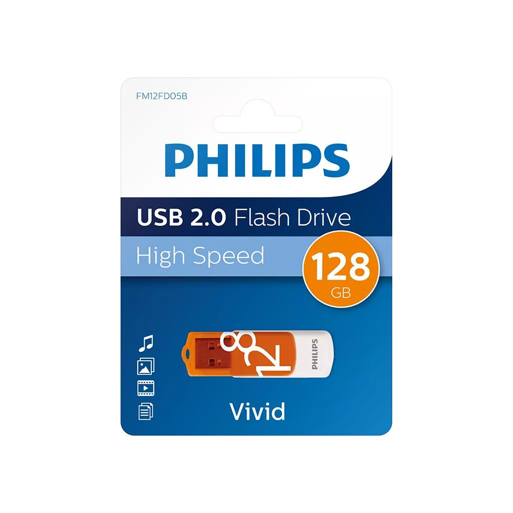 PHILIPS 128GB USB 2.0 Vivid FM12FD05B/00 Turuncu Taşınabilir Bellek
