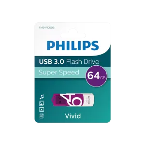 PHILIPS FM64FD00B, 64GB, USB 3.0, Vivid, Mor, Flash Disk