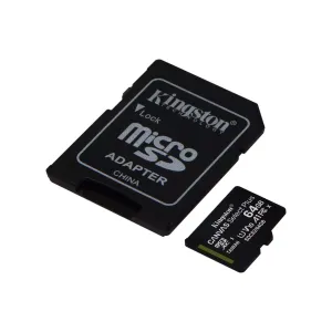 KINGSTON SDCS2/64GB, CANVAS, V10, CL10, 100Mb/s, MicroSD Kart Bellek (SD Adaptörlü)