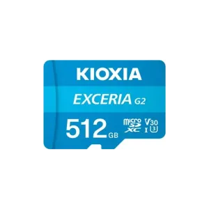 KIOXIA 512GB ExceriaG2, LMEXL512GG2 U1 V30 4K,  CL10, 100Mb/s, MicroSD Kart Bellek (SD Adaptörlü)