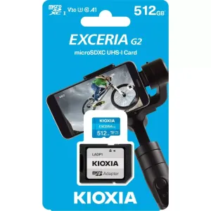 KIOXIA 512GB ExceriaG2, LMEXL512GG2 U1 V30 4K,  CL10, 100Mb/s, MicroSD Kart Bellek (SD Adaptörlü)