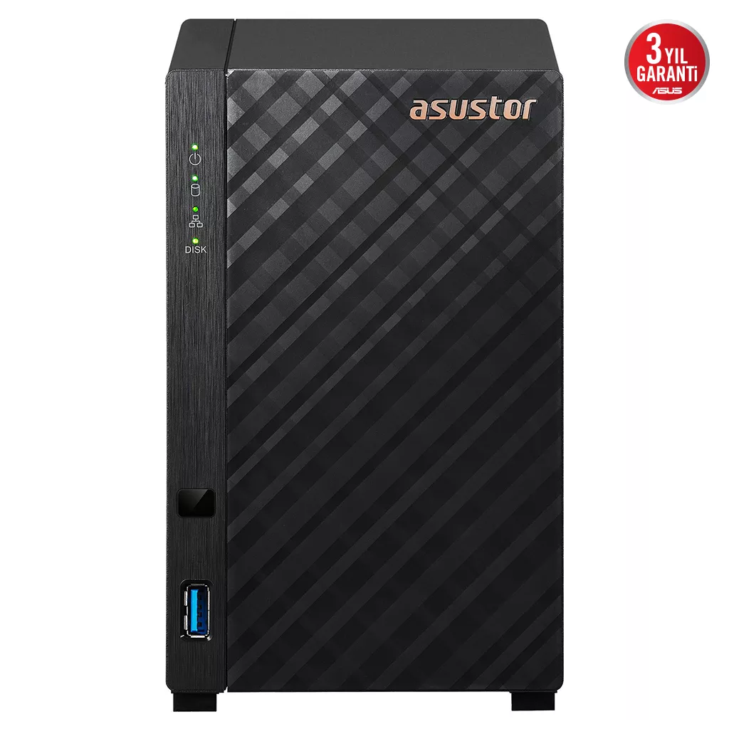 ASUSTOR 2diskli Realtek QC-1GB RAM-Gigabit Nas Server AS1102TL