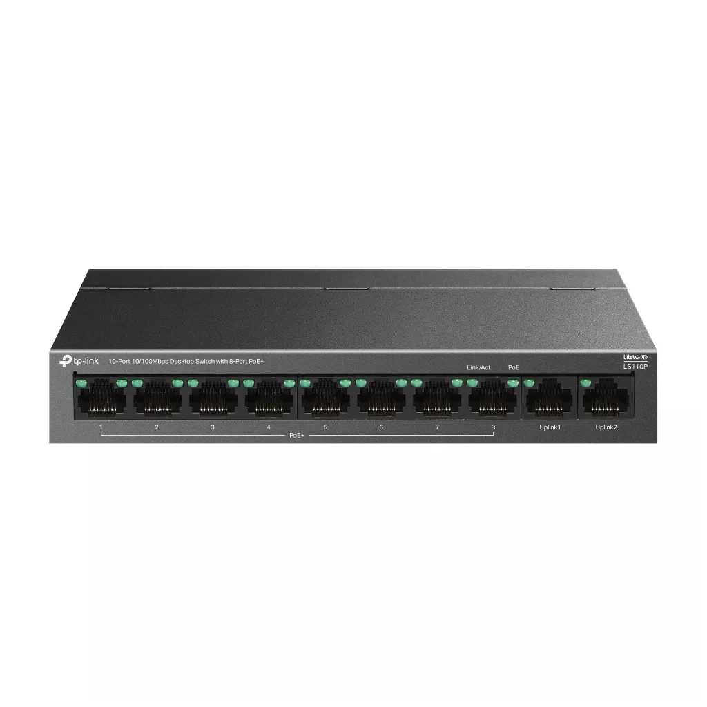 TP-LINK 8port PoE 96w Gigabit Yönetilemez Switch LS110P 