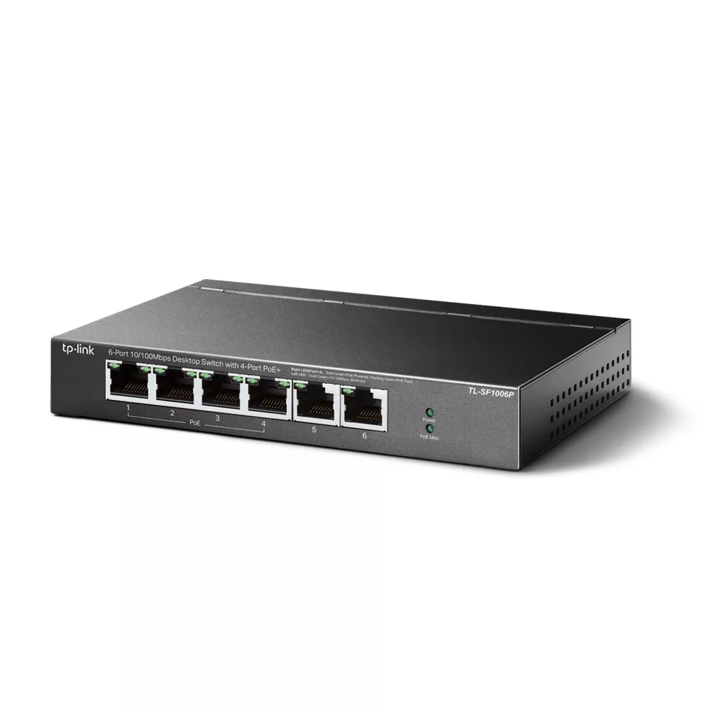 TP-LINK TL-SF1006P 6 PORT 10/100 4 PORT POE 2 X UPLINK YONETILEMEZ DESKTOP SWITCH