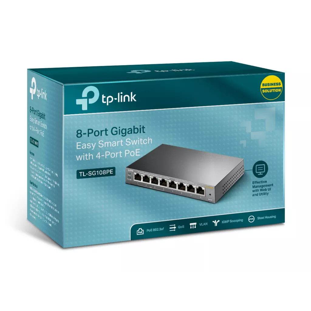 TP-LINK TL-SG108PE 8 PORT 10/100/1000 4 PORT POE EASY SMART DESKTOP SWITCH