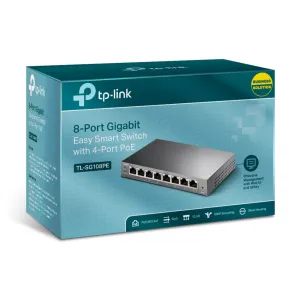 TP-LINK TL-SG108PE 8 PORT 10/100/1000 4 PORT POE EASY SMART DESKTOP SWITCH