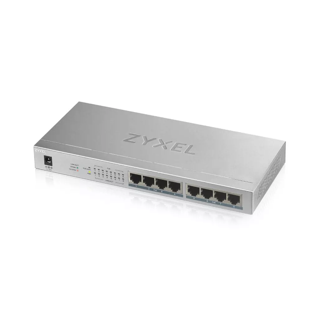 ZyXEL 8port PoE 60w Gigabit Yönetilemez Switch GS-1008HP