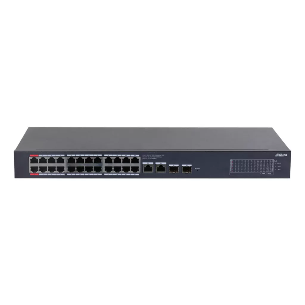 DAHUA 24port PoE 240w 2-SFP / 2-Uplink Gigabit Cloud Yönetilebilir Switch CS4228-24GT-240