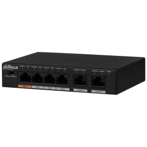 DAHUA PFS3006-4ET-60-V2 4 PORT POE 10/100 2 UPLINK 60W SWITCH