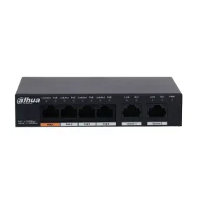 DAHUA 6port 60w 4port PoE 2-Uplink Gigabit Yönetilemez Switch PFS3006-4GT-60-V2