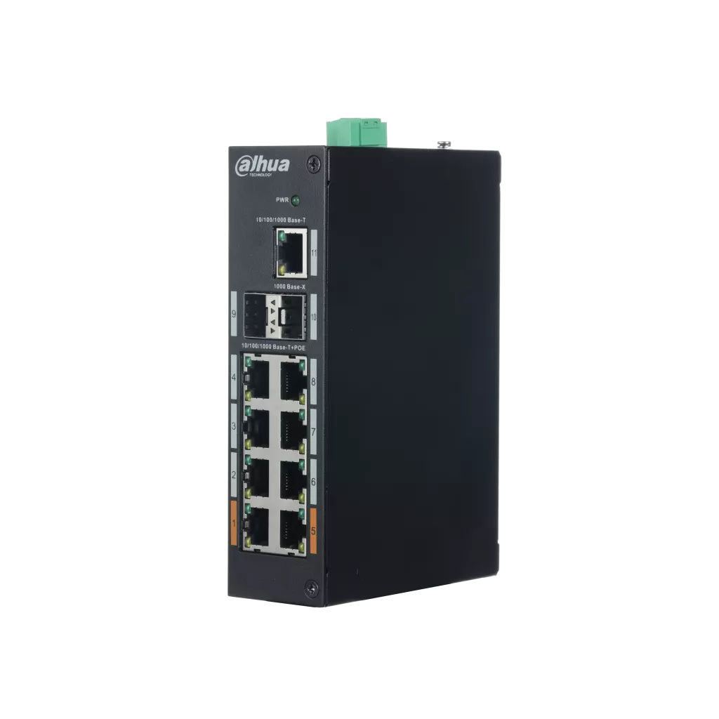 DAHUA 8port PoE 130w Gigabit Yönetilemez Endüstriyel Switch PFS3211-8GT-120-V2