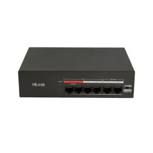 HILOOK NS-0106MP-35(B), 4 Port, Megabit, PoE 35W, 2 Port Megabit Uplink, Yönetilemez, Masaüstü Switch