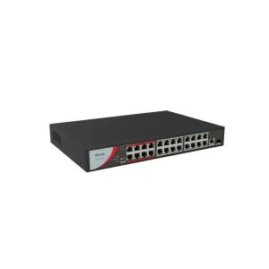 HILOOK NS-0326P-230(B), 24Port, Megabit, PoE 230W, 1 Port GigaBit Lan, 1 Port GigaBit SFP, Long Range 250Metre, Yönetilemez, Masaüstü Switch