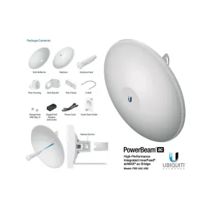 UBIQUITI POWERBEAM AC PBE-5AC-500 25dbi N450 5ghz 25km Harici Access Point