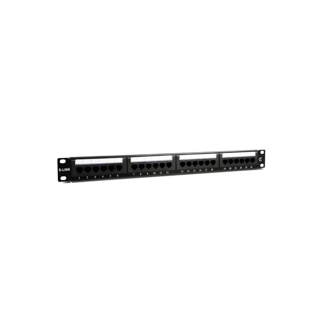 S-LINK SL-F624 Cat6 Patch Panel, 24-Port, UTP, 1U