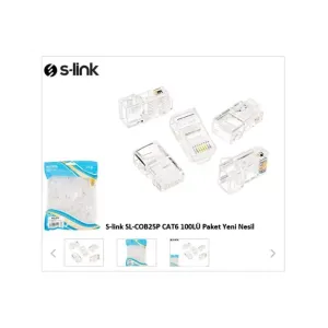 S-LINK SL-COB25P, RJ45, Yeni Nesil JAC, UTP, CAT6, (100lü PAKET)
