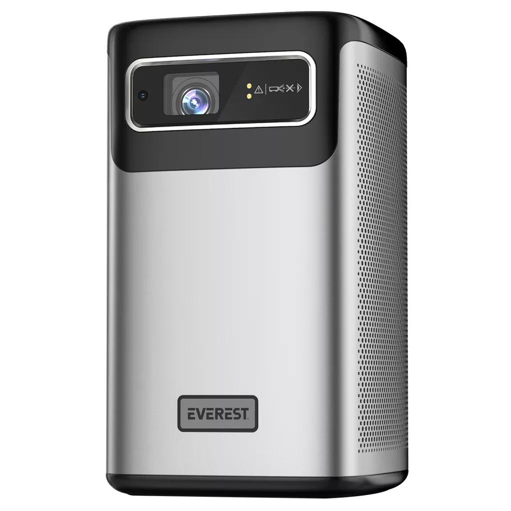 EVEREST PJ-DLP21, Gri, 5400 Lümen, 4K Destekli, 1xType-C, 1xHDMI, 1xUSB, WiFi, Bluetooth, 30.000 Saat Led Ömrü, 2x5W Speaker, 8000mAh Batarya, Taşınabilir, Android 9.0, 4K Projeksiyon Cihazı