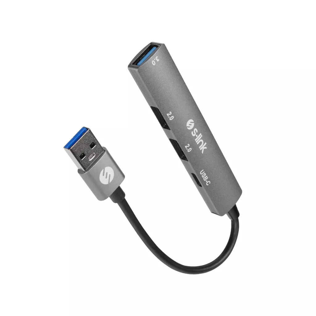S-LINK SW-U322, USB3.0 to 2xUSB 2.0, 1xUSB 3.0, 1xType-C, Metal, USB HUB