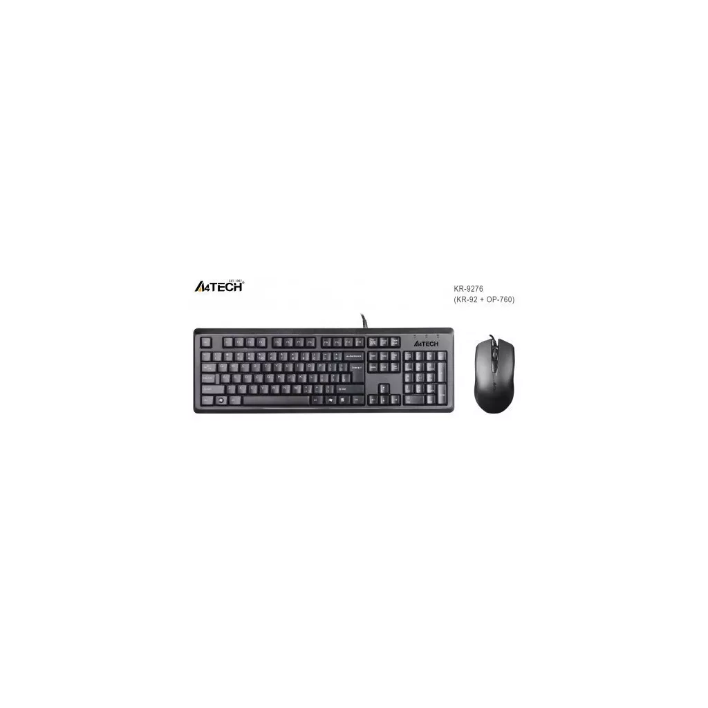 A4TECH KR-9276 Kablolu USB Q Trk Siyah Klavye - Mouse Set