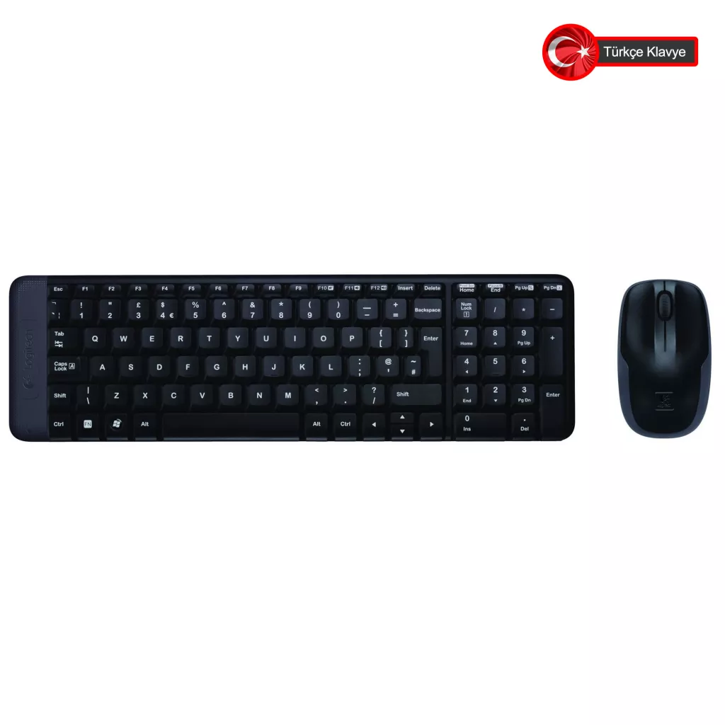 LOGITECH MK220 Kablosuz Q Trk Siyah Klavye - Mouse Set (920-003163)