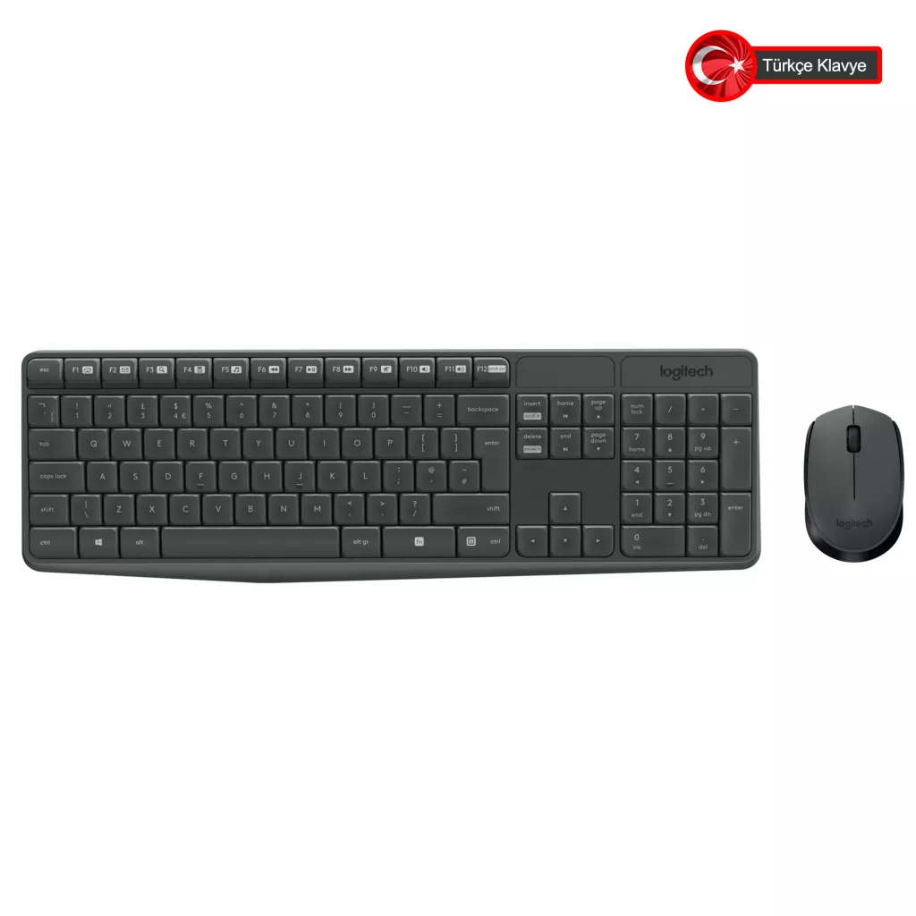 LOGITECH MK235 Kablosuz Q Trk Siyah Klavye - Mouse Set  (920-007925)