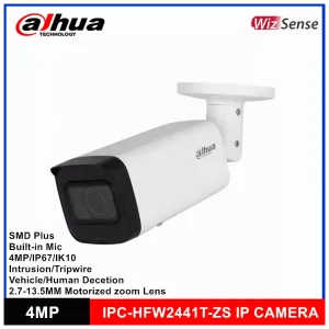 DAHUA IPC-HFW2441T-ZAS-27135 4MP 2.7-13.5MM VARIFOCAL 60M IP67 POE IR BULLET IP KAMERA