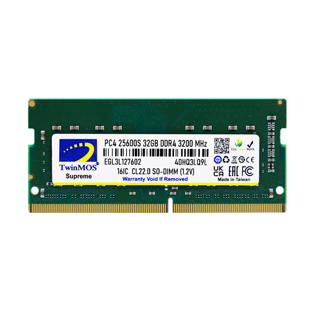 TWINMOS 32GB DDR4 3200MHZ NOTEBOOK RAM VALUE MDD432GB3200N