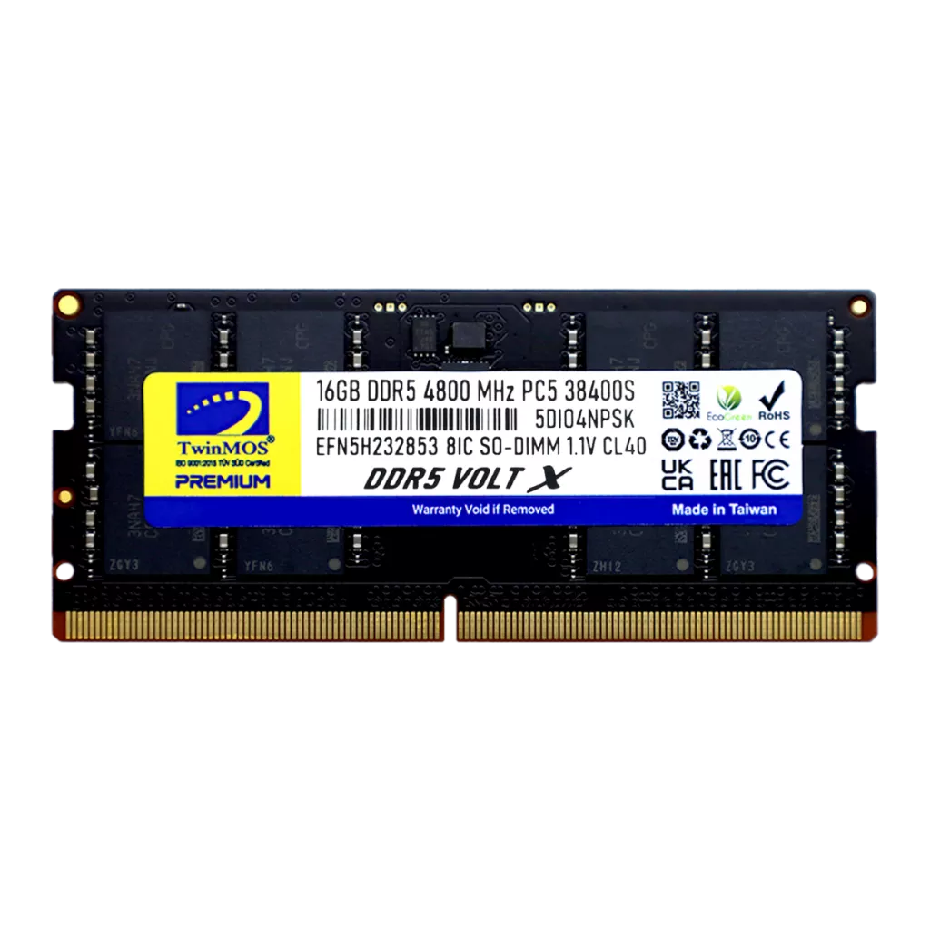 TWINMOS 16GB DDR5 4800MHZ CL40 NOTEBOOK RAM VOLT X TMD516GB4800S40